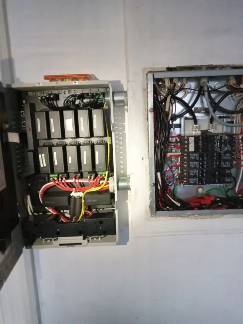 Electrical panel upgrade completed for Security Camera Wiring in Greene